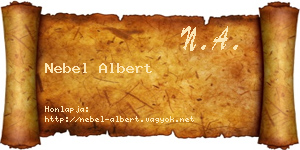 Nebel Albert névjegykártya